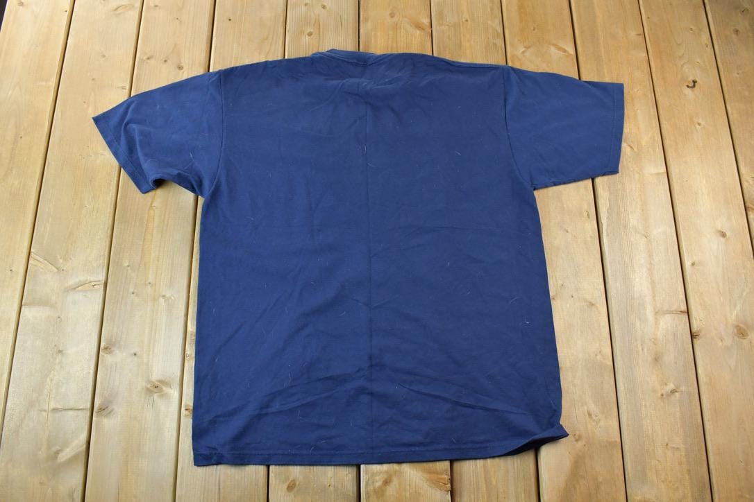 Vintage 1990s Jerzees Blank Navy T-Shirt