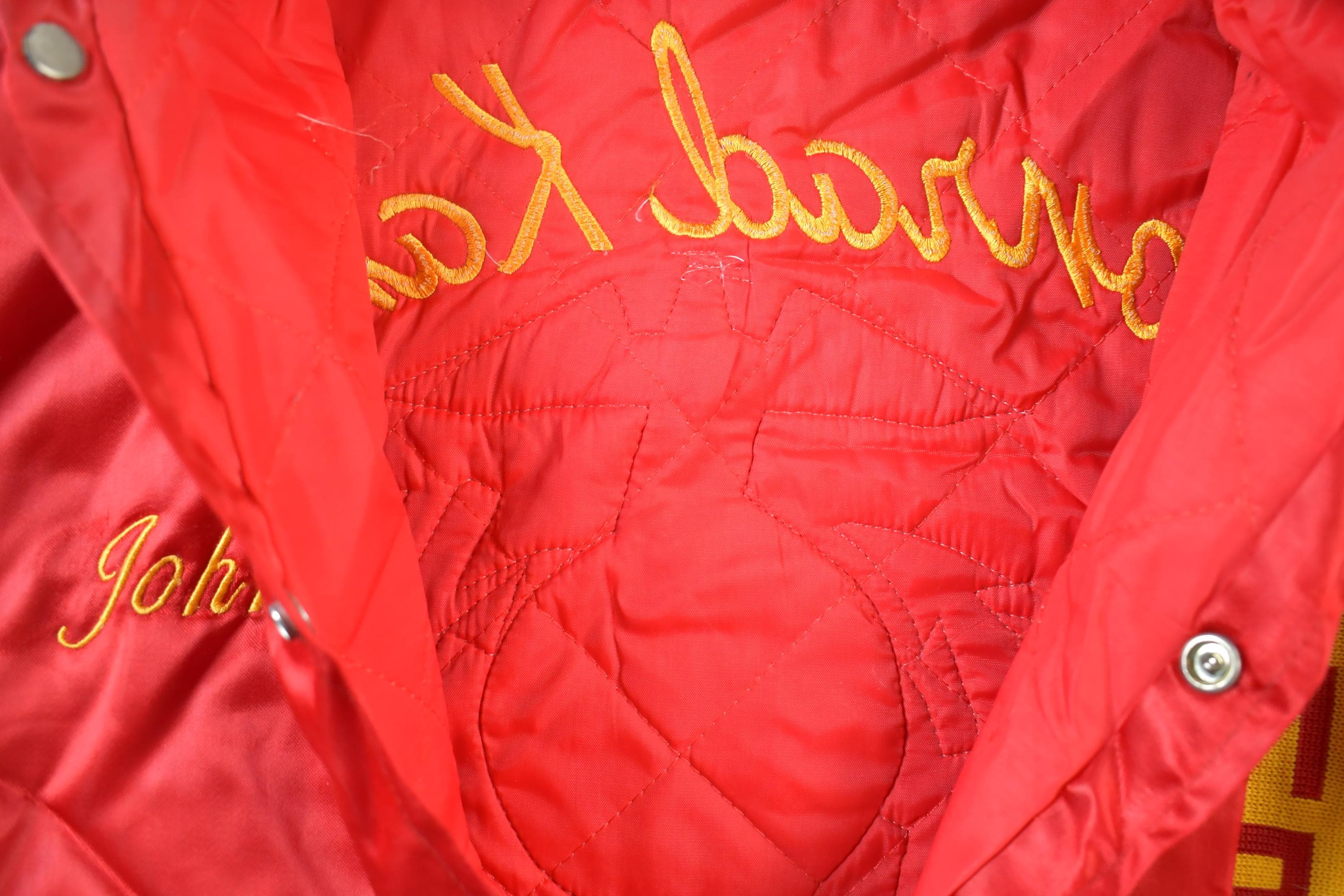 Vintage Marines Conrad Kania Marine Detachment Satin Military Button Up Bomber Army Jacket