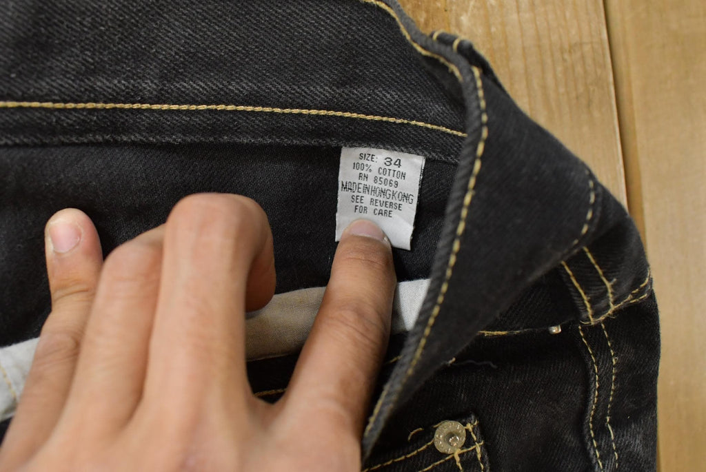 Vintage Y2K Paco Baggy Denim Jeans Men's 34 x 32 / American Vintage Jeans / Sun Faded / Streetwear / Vintage Pants / Plated / Black Jeans