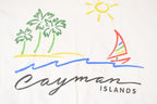 Vintage 1990s Cayman Islands Cartoon Sailboats Souvenir Travel T-Shirt Men's L