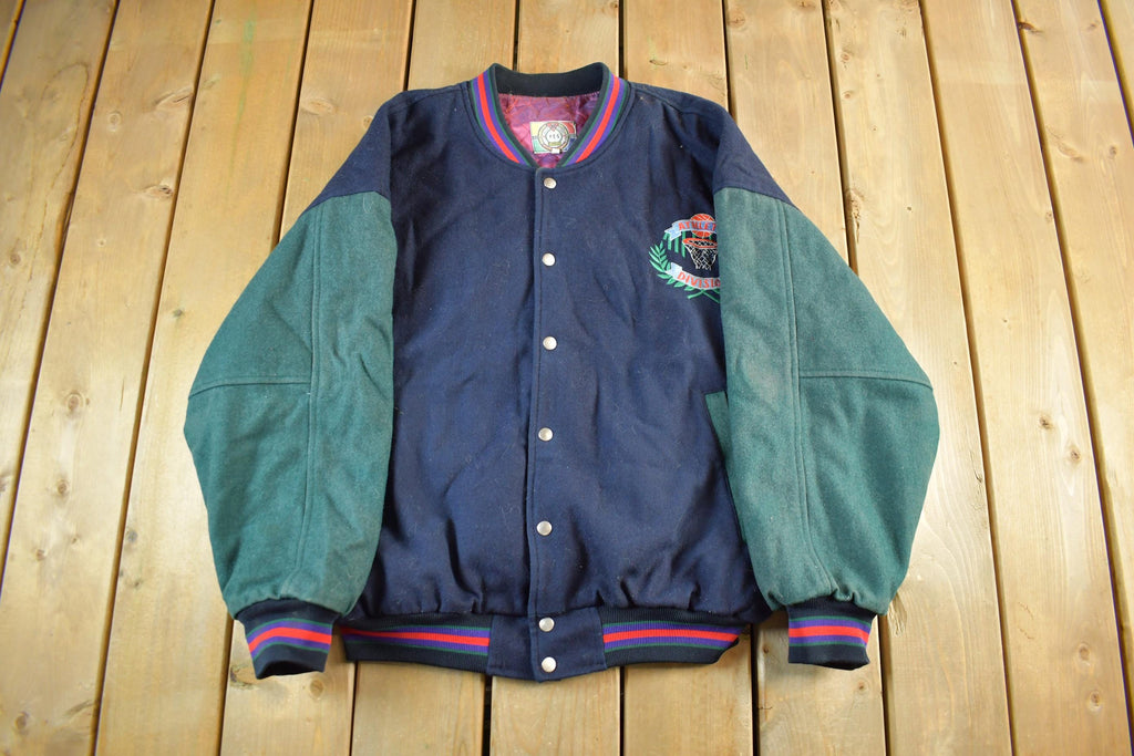 Vintage 1990s Classic Club Basketball Wool Varsity Jacket Men's Large