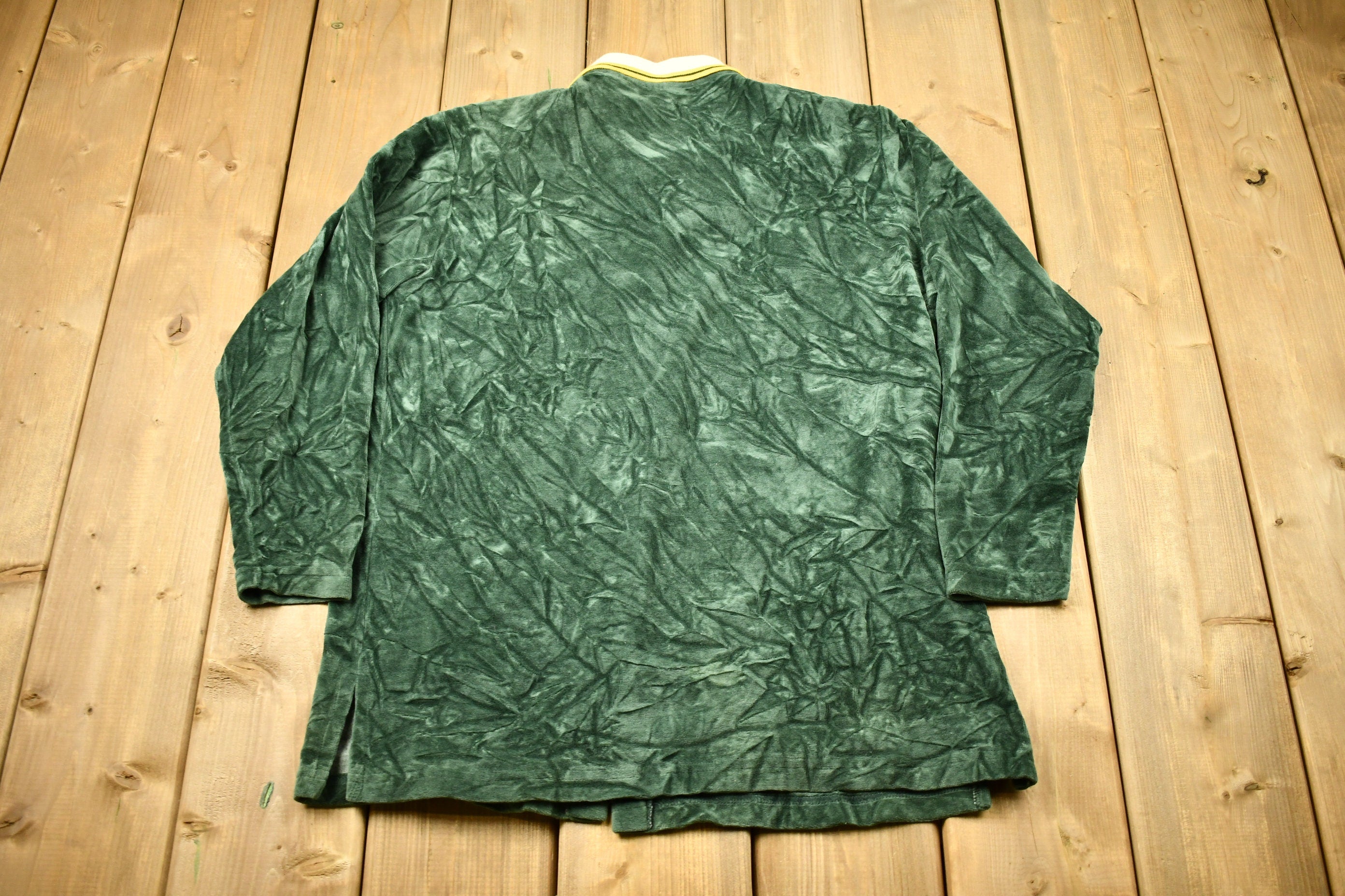 Vintage 1990s Green Bay Packers NFL Game Day Velvet Button Up Sweatshirt