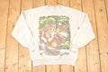 Vintage 1990s Two Wolves Cartoon Graphic Print Crewneck Sweatshirt Men's L
