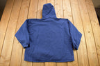 Vintage 1990s Nike Embroidered Mini Swoosh Blue Hoodie