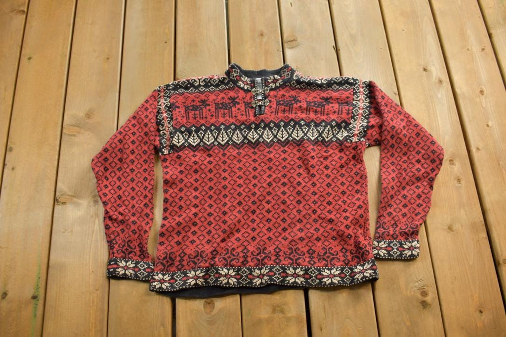 Vintage 1990s Nordic Knit Sweater Apres Ski