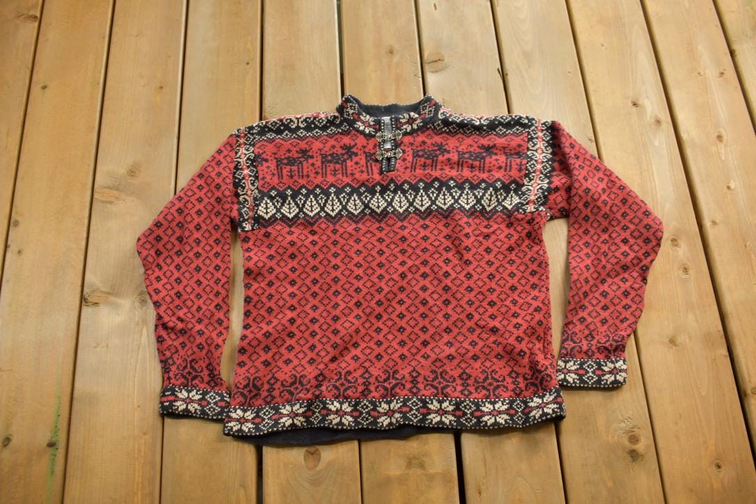Vintage 1990s Nordic Knit Sweater Apres Ski