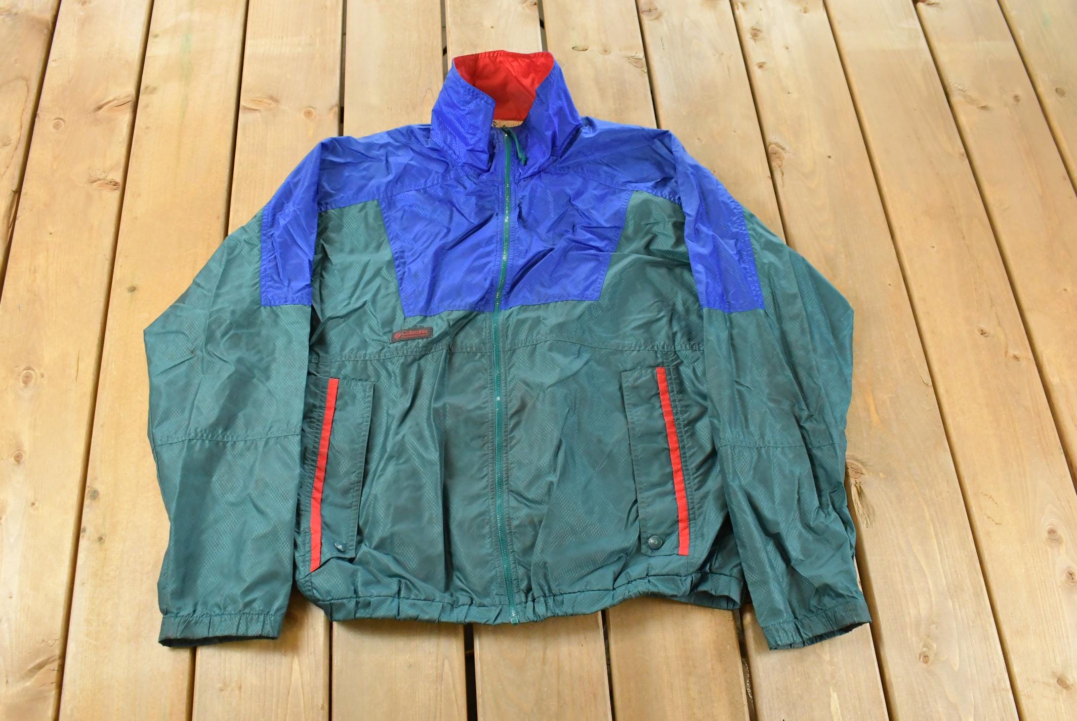 Vintage 1990s Columbia Sportswear Full Zip Windbreaker Jacket Men's Medium