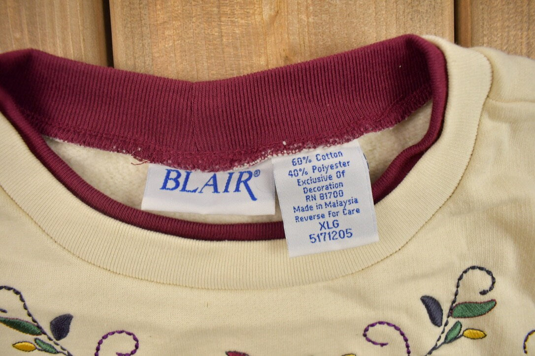 Vintage 1990s Floral Crewneck Sweatshirt