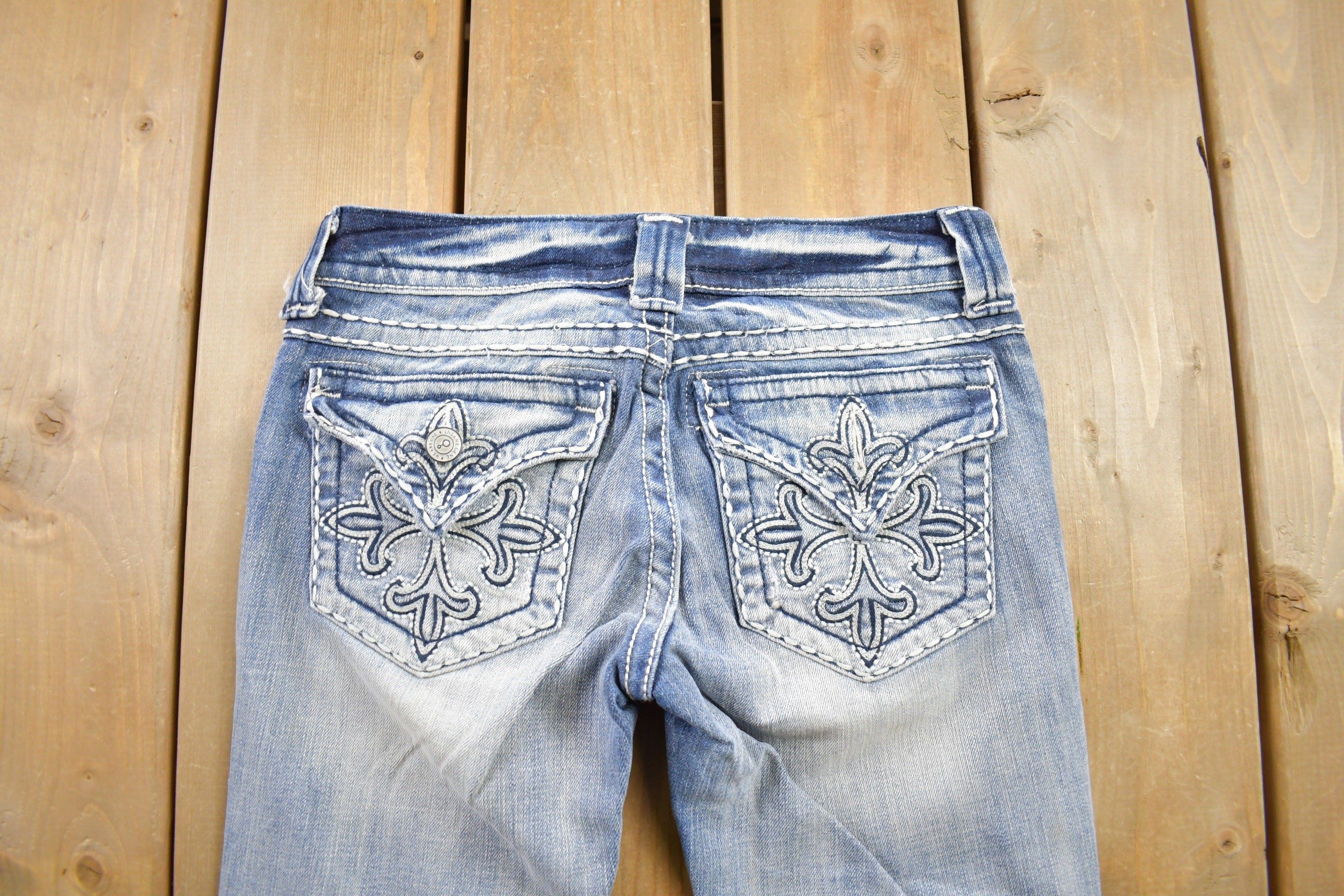 Vintage Y2K Miss Me Bedazzled Low Rise Jeans Size 26x32