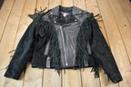 Vintage 1990s MOB Genuine Leather Fringed Jacket