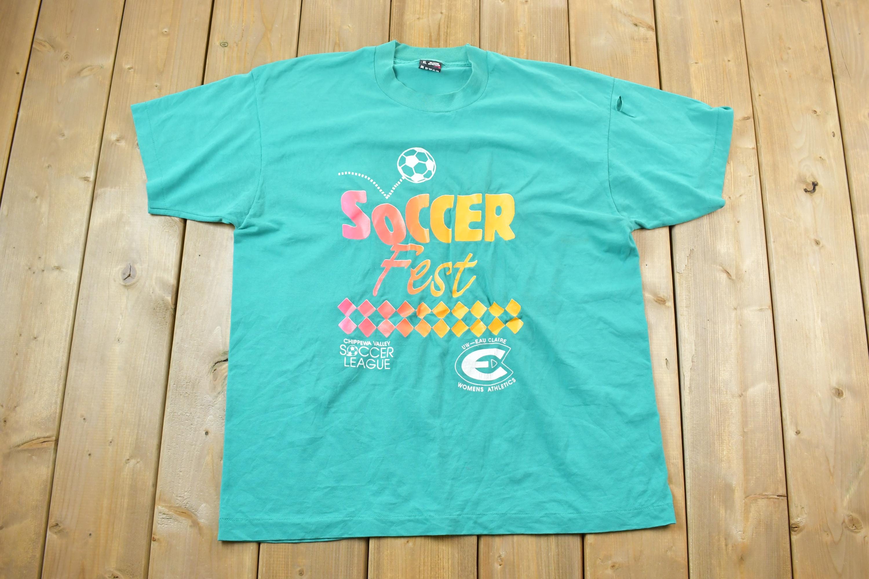 Vintage 1990s Chippewa Valley Soccer League Soccer Fest Souvenir T-Shirt