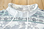 Vintage 1990s Locker Shop Activewear Patterned Graphic Turtleneck Zip Sweatshirt / Made In Canada / 90s Crewneck / Canadian Vintage