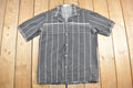 Vintage 1980s Newport Shirt Makers Striped Button Up Shirt Rayon 50s Style /