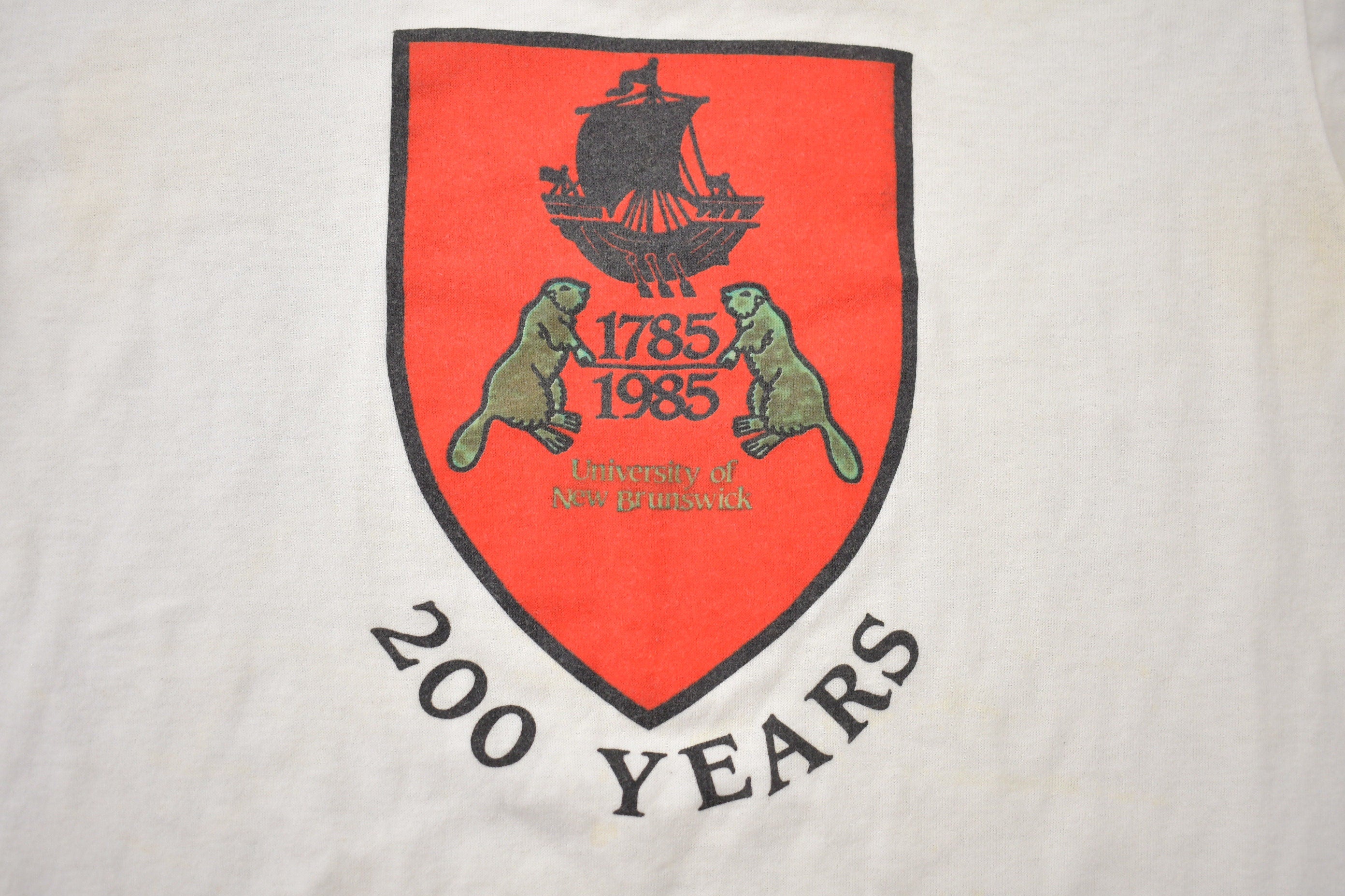Vintage 1985 University of New Brunswick Collegiate Ringer T-Shirt