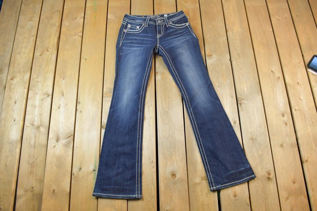 Vintage Y2K Miss Me Bedazzled Low Rise Jeans Size 26x31