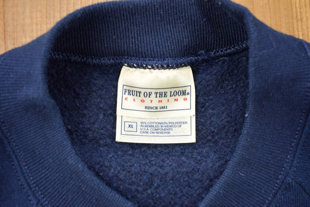 Vintage 1990s Fruit Of The Loom Blank Raglan Crewneck Sweatshirt