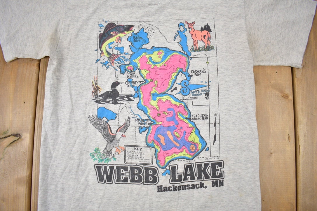 Vintage 1990s Webb Lake Hackensack Souvenir T Shirt