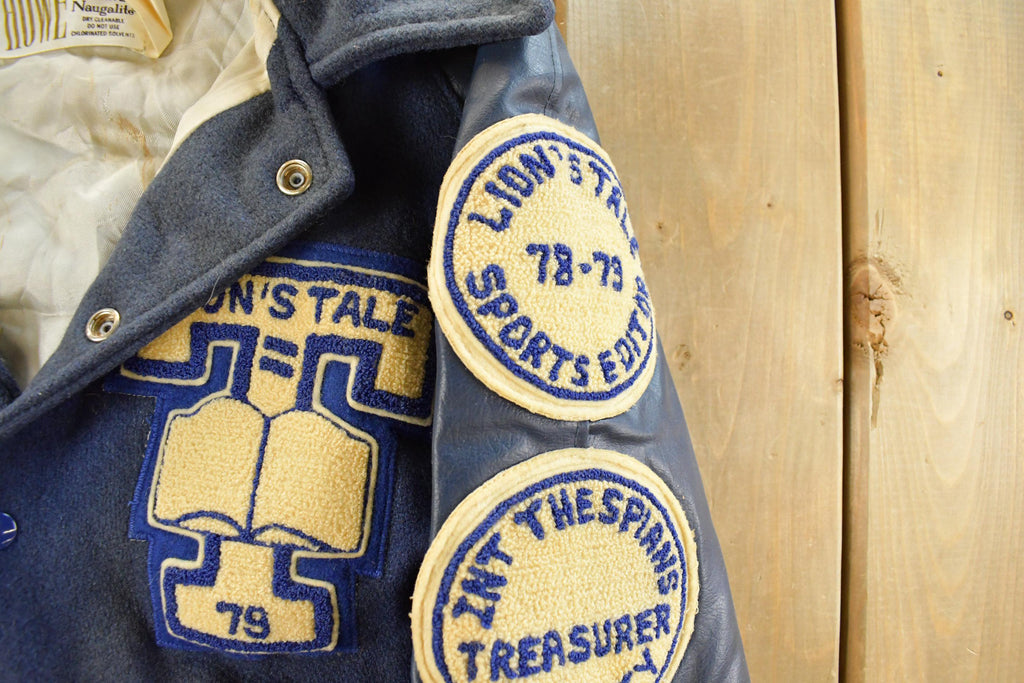 Vintage 1970s Lions Tail Collegiate Wool Leather Varsity Jacket Men's XS