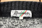 Vintage 1990s Modango Boxy Fit Mixed Knit Cardigan Sweater
