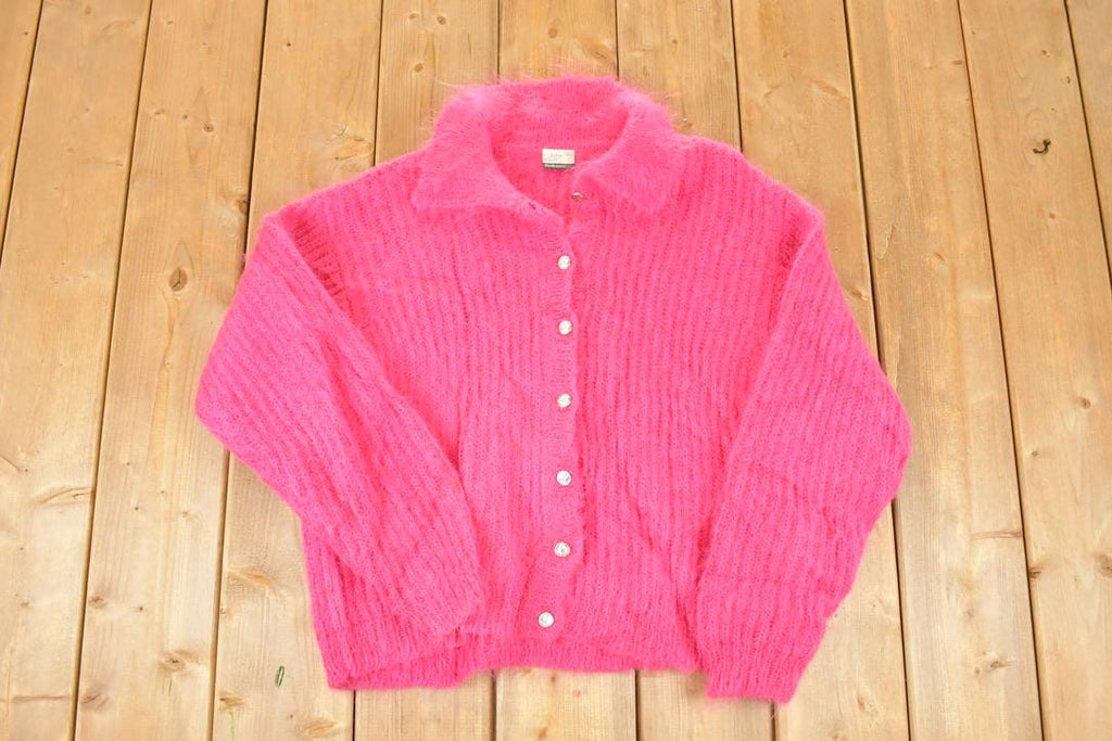 Vintage 1980s John Bull Hand Loomed Knit Cardigan Sweater Women's L