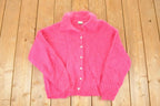 Vintage 1980s John Bull Hand Loomed Knit Cardigan Sweater Women's L
