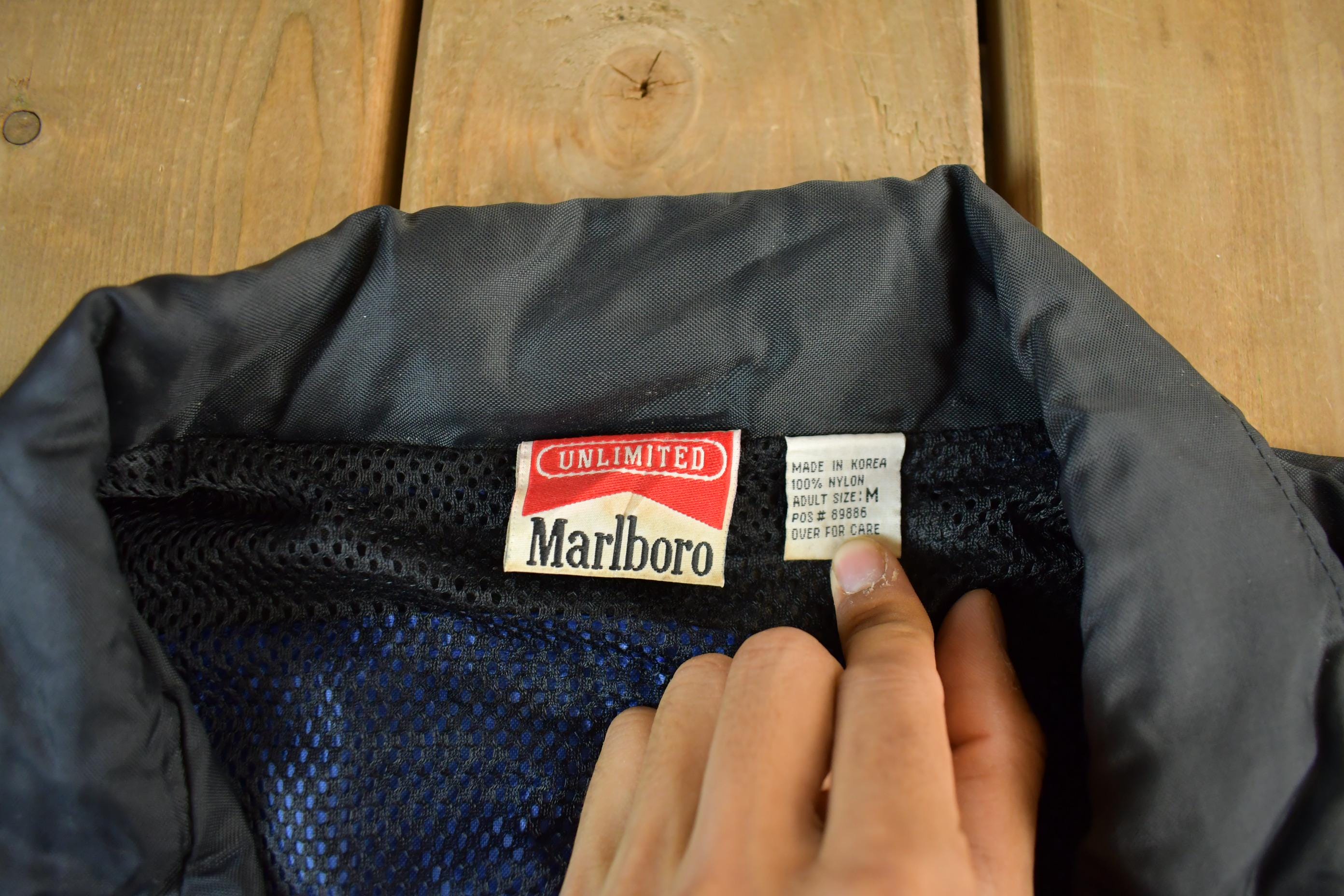 Vintage 1990s Marlboro Unlimited Color Block Windbreaker Jacket Men's Medium