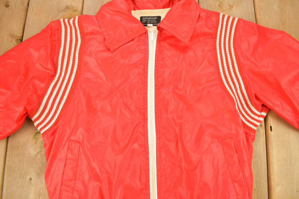 Vintage 1970s Blank Red Water Repellent Windbreaker Jacket /