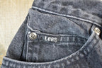 Vintage 1990s Lee Black Wash Denim Jeans Size 32 x 30 / Vintage Denim / Vintage Levis / Made In USA / Retro Jeans