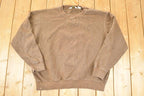 Vintage 1990s Orvis Reverse Grained Crewneck Sweatshirt Men's XL / 90s / Woodland Brown Solid Sweater