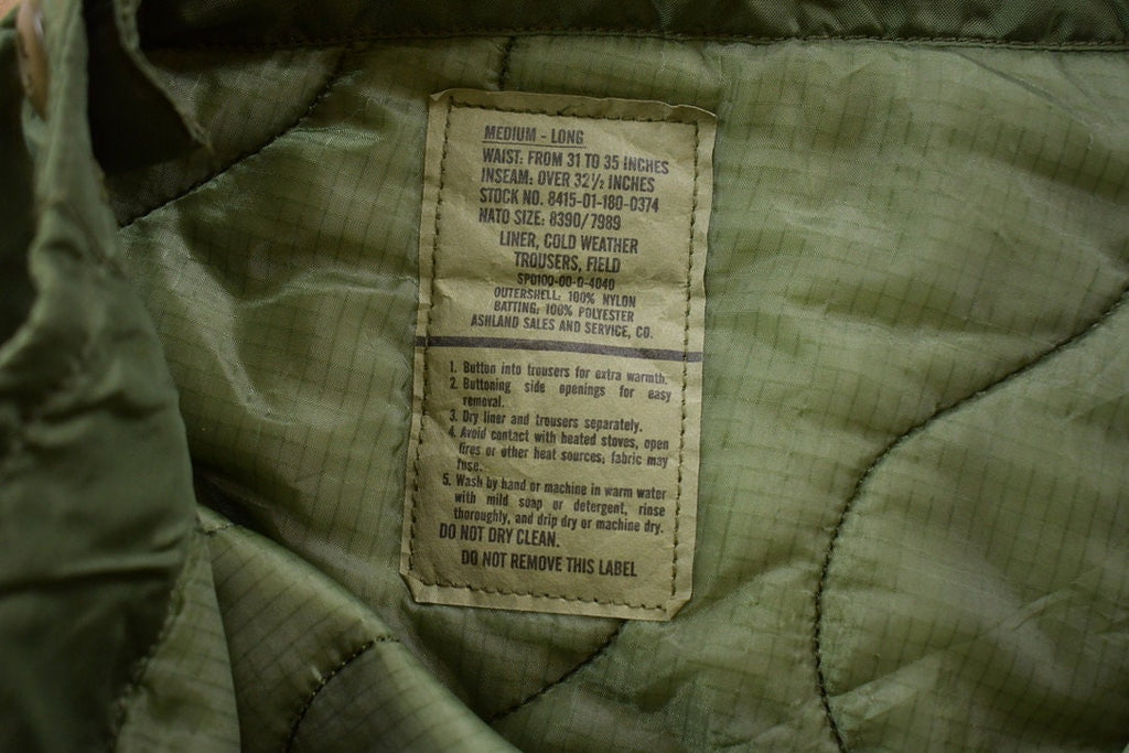 Vintage 2000 Army Green Liners Size 38 x 25
