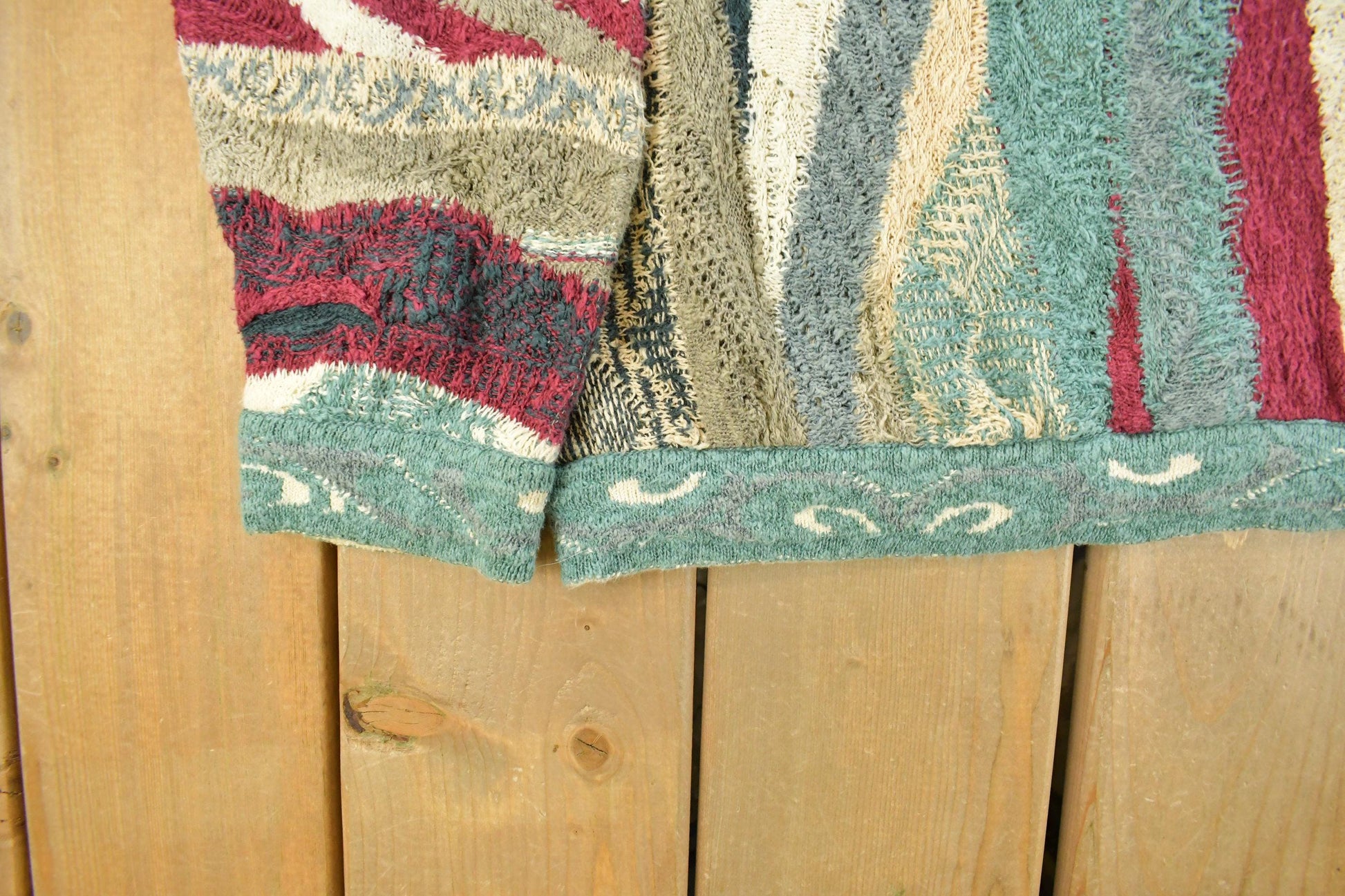 Vintage 1990s Coogi Classic 3D Knit Abstract Crewneck Sweater Men's XL