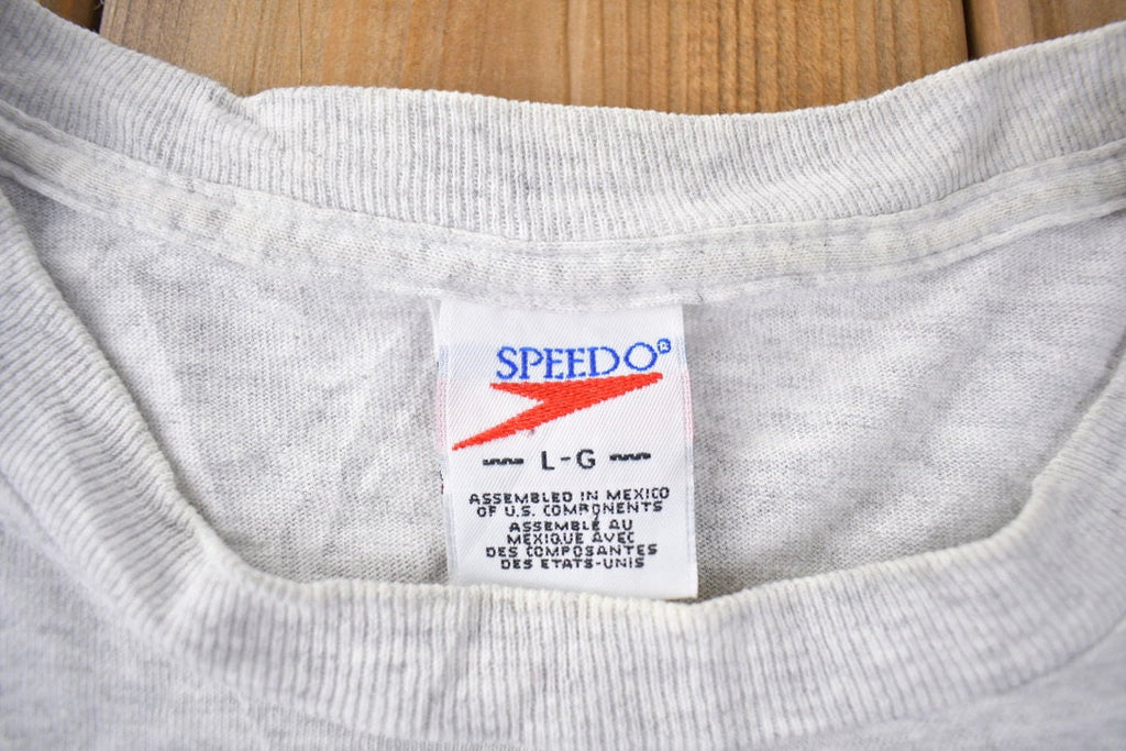 Vintage 1990s Speedo Single Stitch Blank T Shirt Made In USA Size L