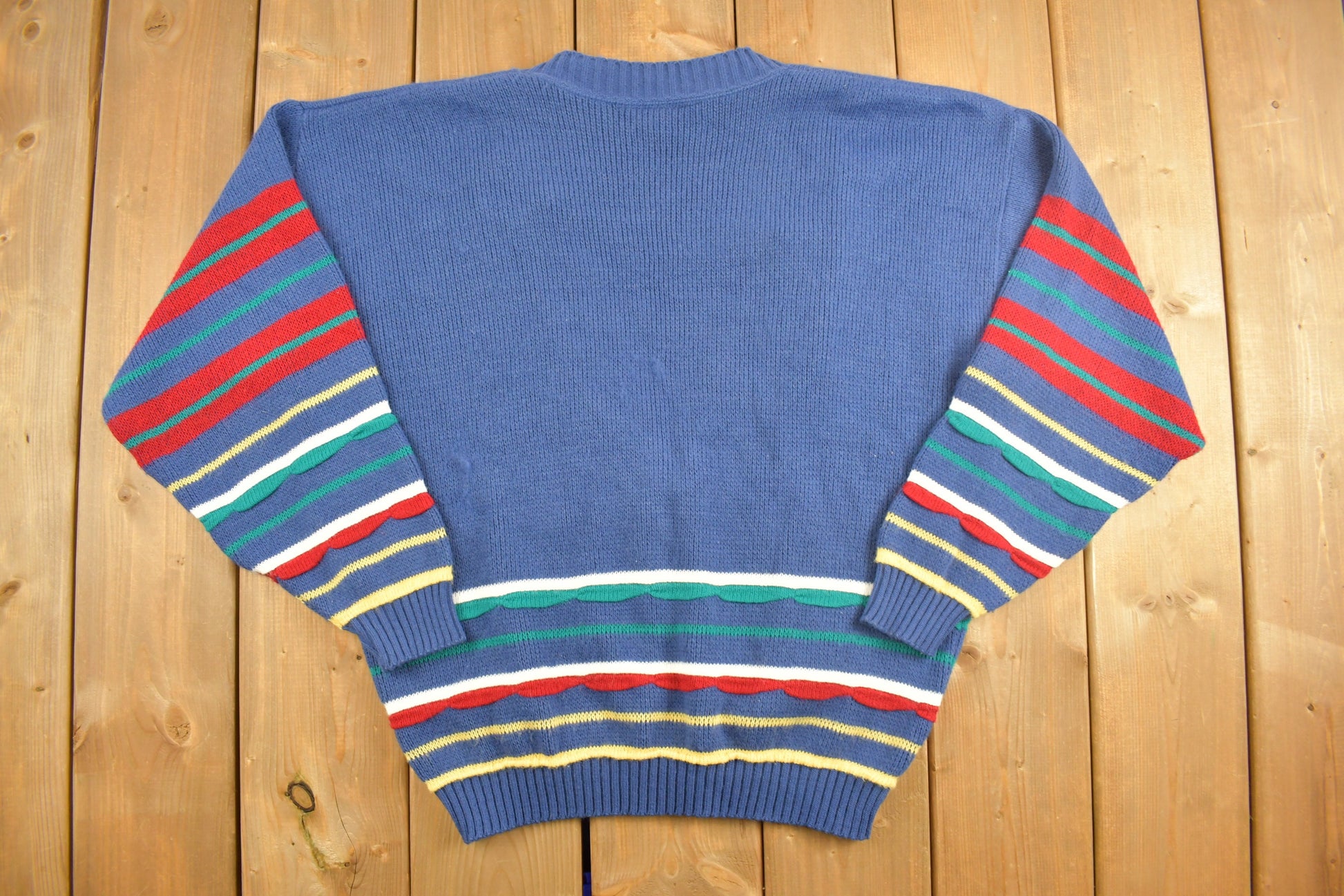 Vintage 1990s Cabin Creek Colourful Knit Cardigan Sweater Button Up