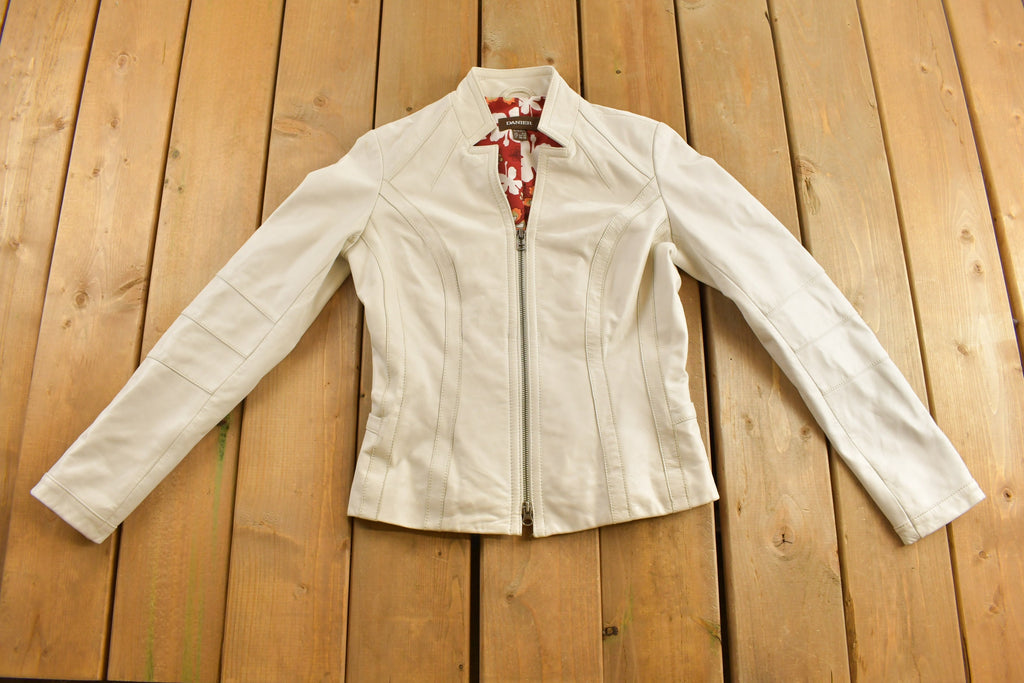 Vintage 1990s Danier White Leather Jacket