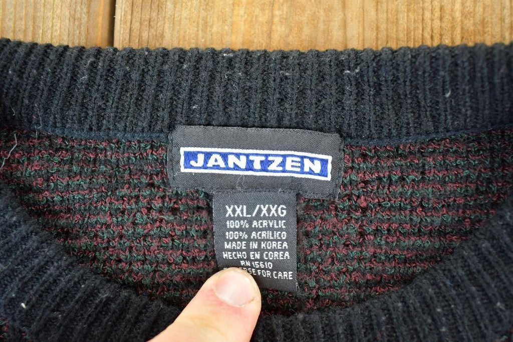 Vintage 1990s Jantzen Knit Abstract Pattern Crewneck Sweater Mens XXL
