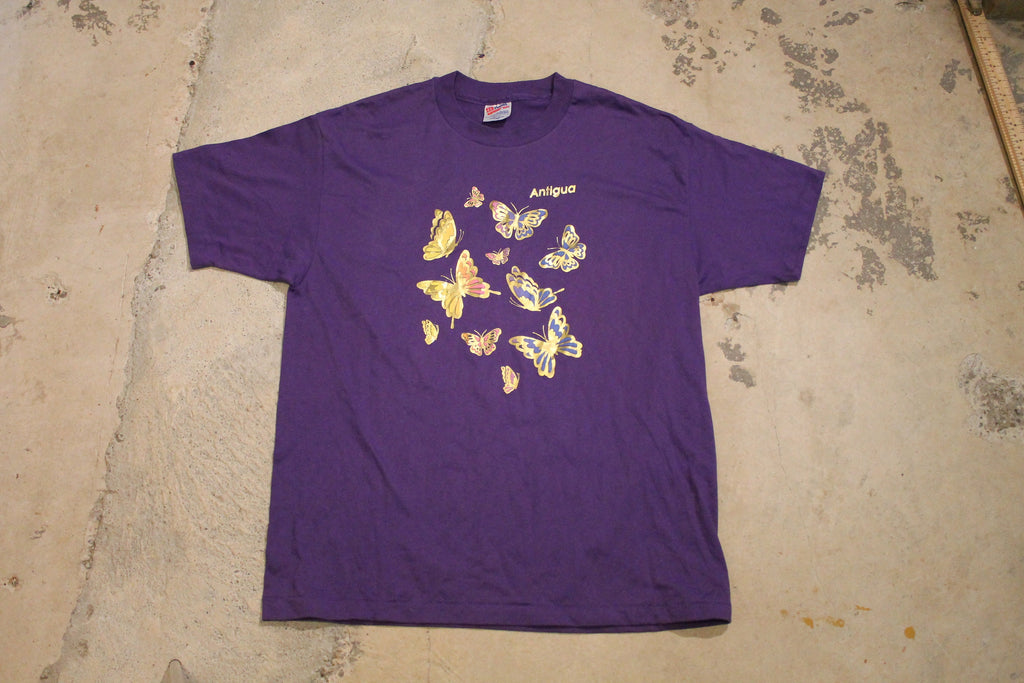 Vintage 1990s Antigua Butterfly Theme Souvenir T Shirt