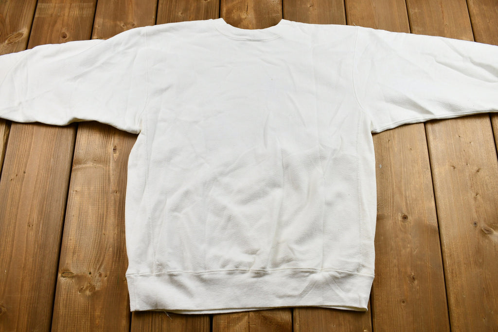 Vintage 1990s Hand-Stitched Needlepoint Goose Champion Sweatshirt
