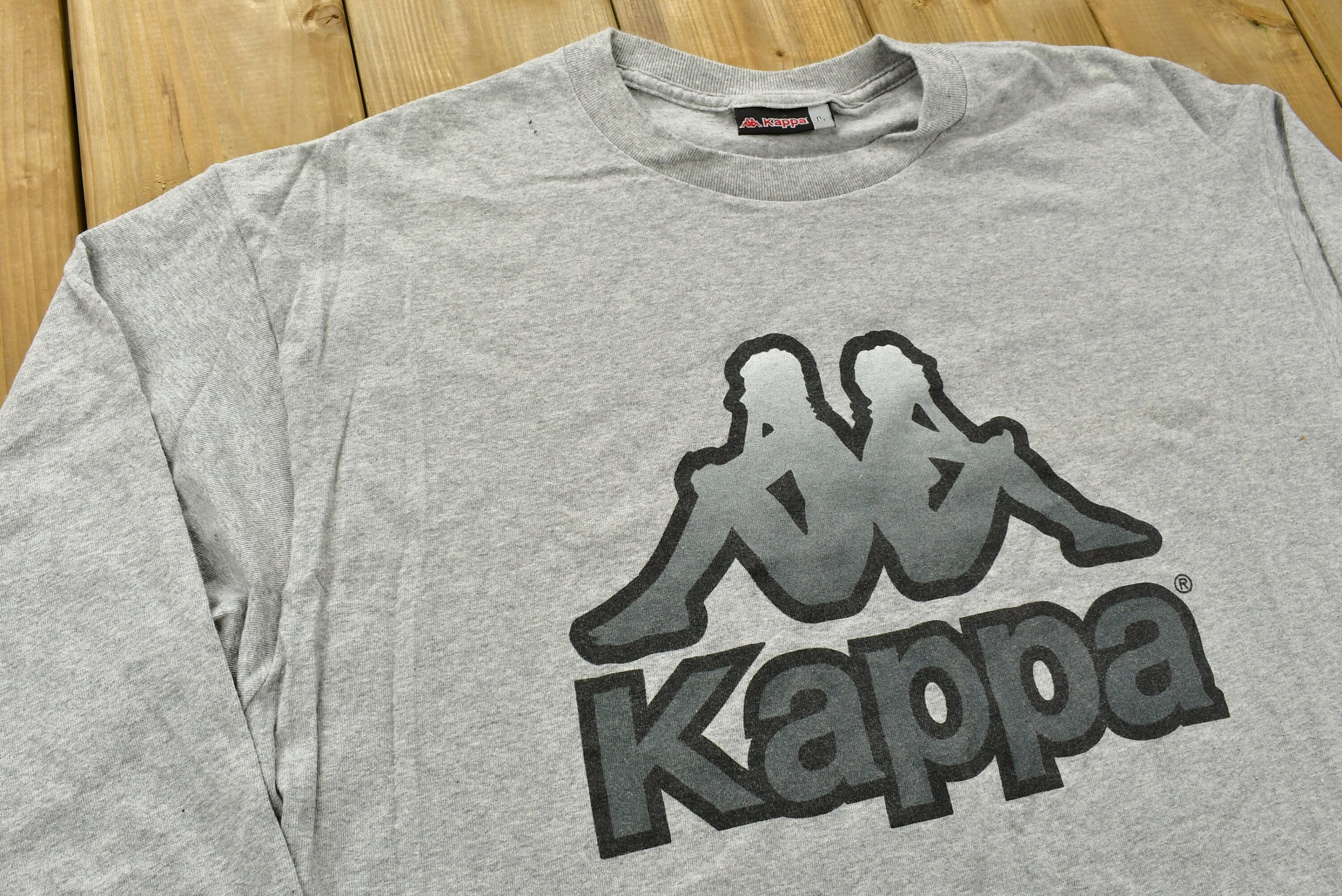 1990s Kappa Heather Grey Long Sleeve T-Shirt