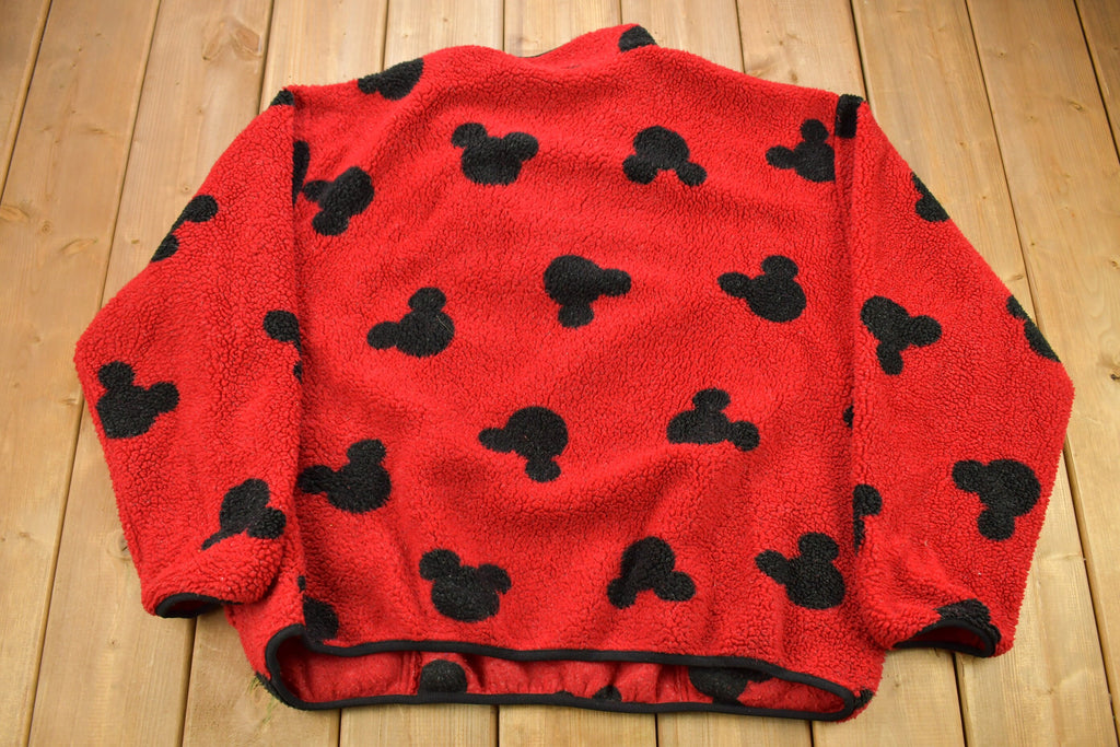 Vintage 1990s Mickey Mouse All Over Print Fleece Sweater