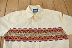 Vintage 1990s Wrangler Western Shirts Aztec Pattern South Western Style Button Up Rodeo Shirt