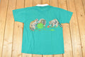 Vintage 1996 Cotton Grove Naughty Racoons FAB Nature Animal Graphic Collared T-Shirt Men's