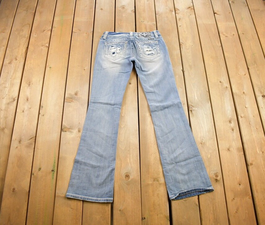 Vintage Y2K Miss Me Bedazzled Low Rise Jeans Size 26x31