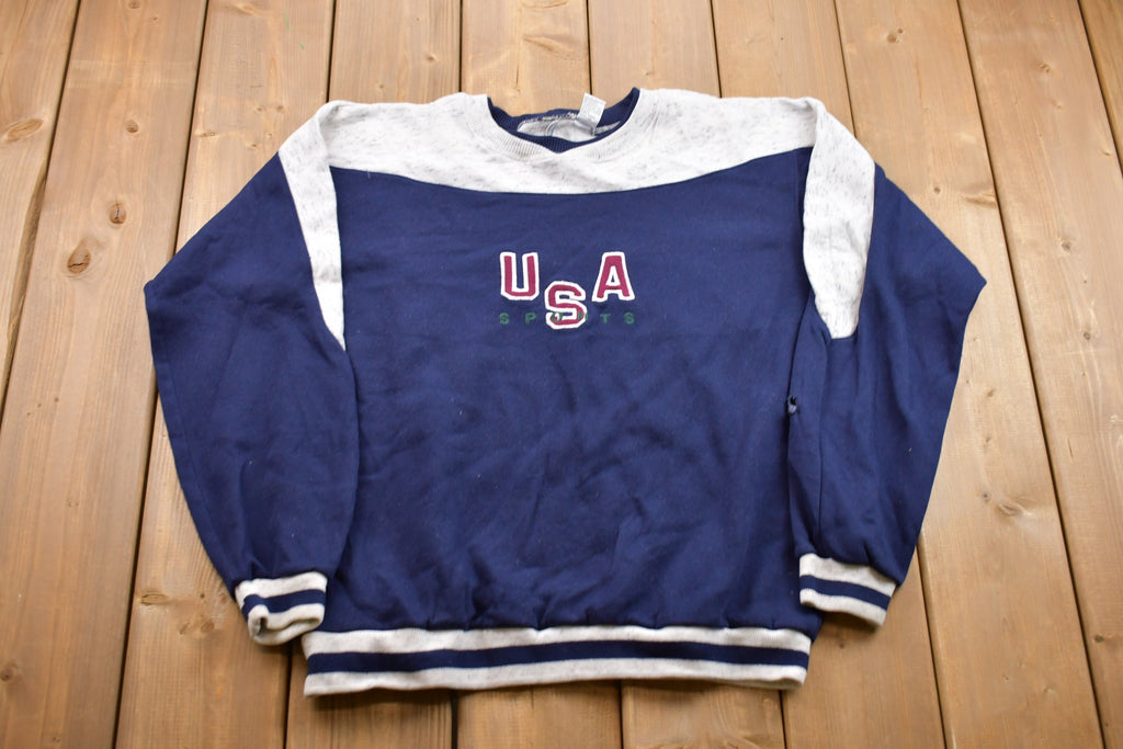 Vintage 1990s Kids USA Sports Embroidered Crewneck Sweatshirt
