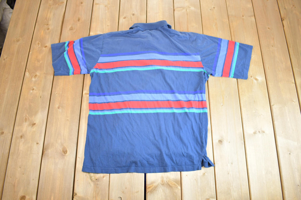 Vintage 1980s Private Club Collection Quarter Striped Golf Casual Button Up Shirt