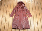 Vintage 1980s Full Length Hooded Leather Jacket