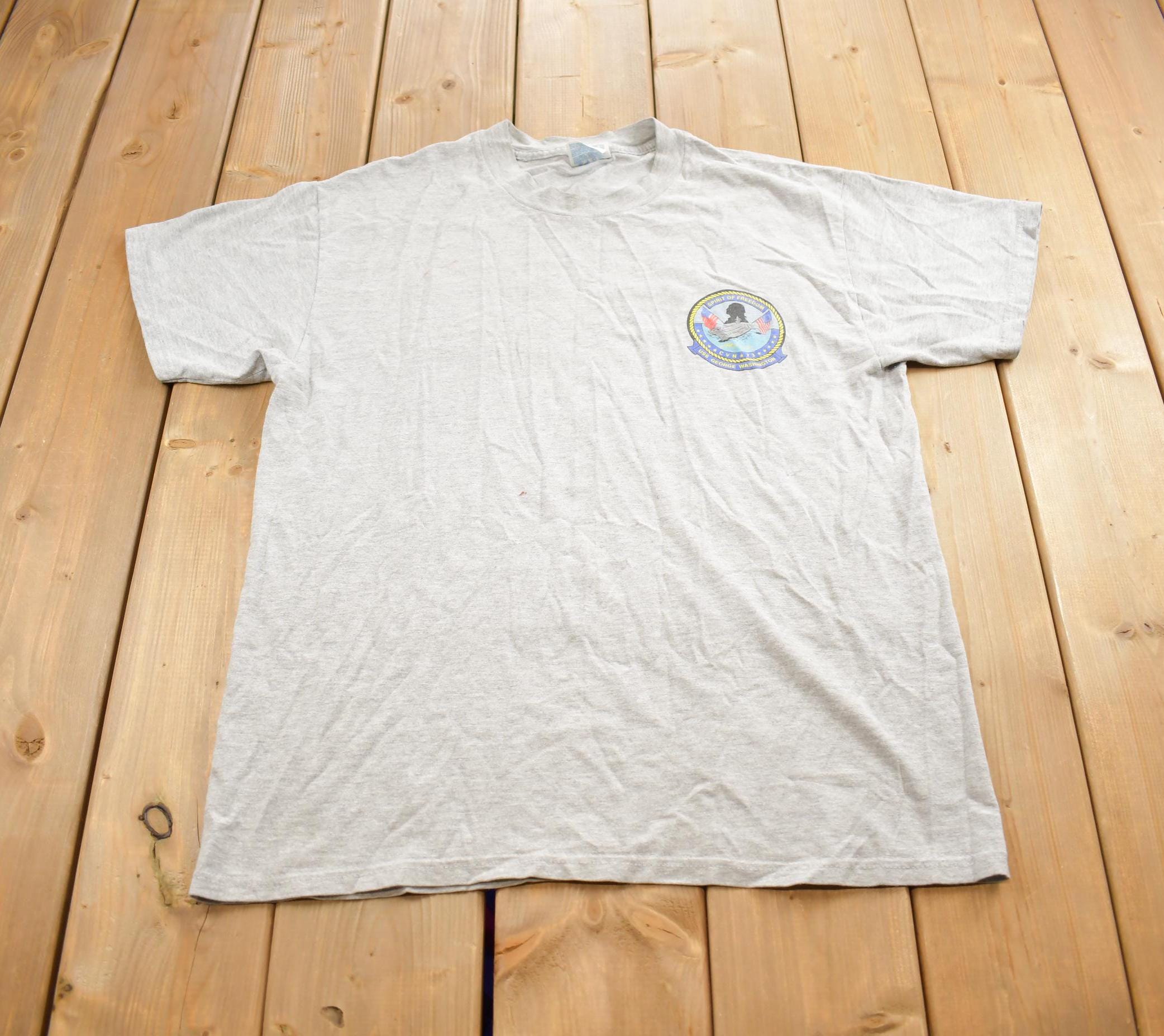 Vintage 1990s USS George Washington Spirit Of Freedom Graphic Tee Shirt Made In USA