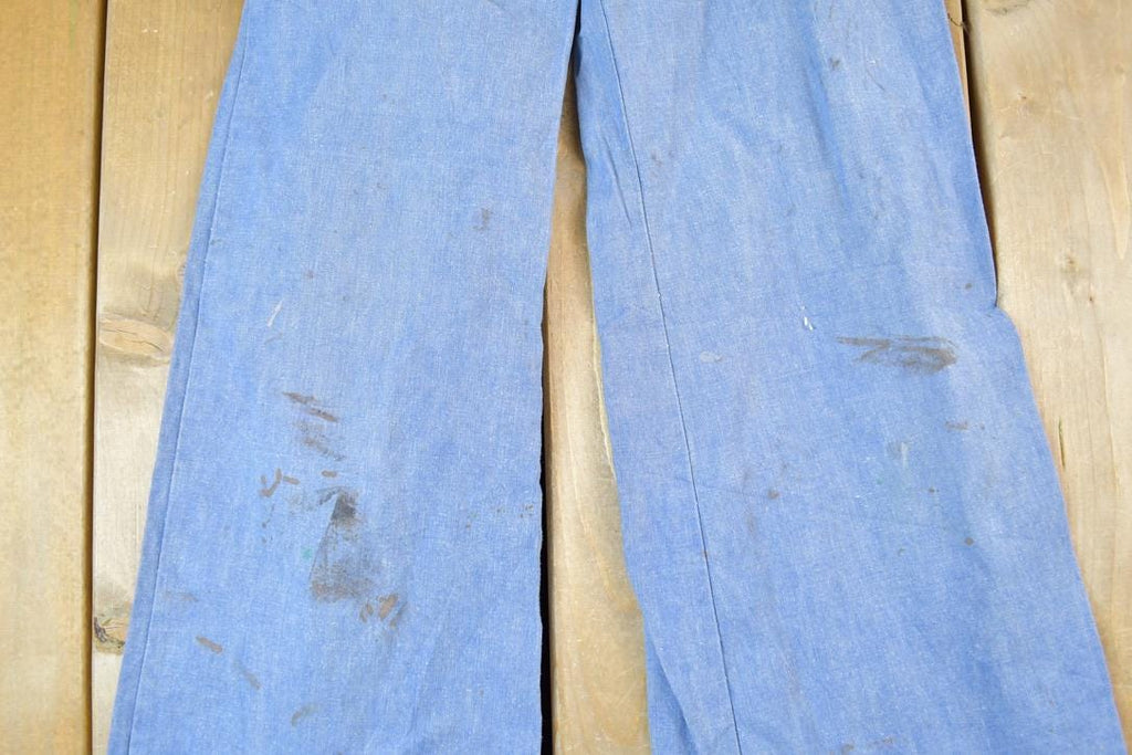 Vintage 1960s Bell Bottom Denim Jeans Size 24 x 34 Made In USA