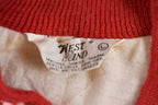 Vintage 1980s Ortofon Red and White Satin Bomber Jacket