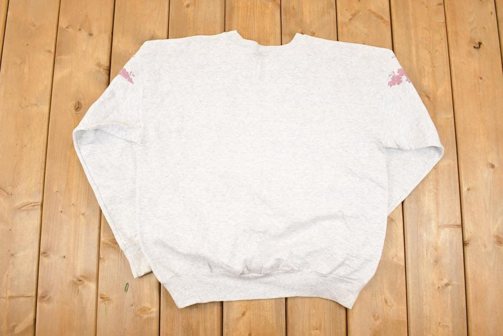 Vintage 1990s Floral Puffy Print Crewneck Sweatshirt Men's L