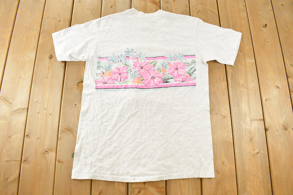 Vintage 1990s Cal State Fullerton Floral Single Stitch T-Shirt Men's Large